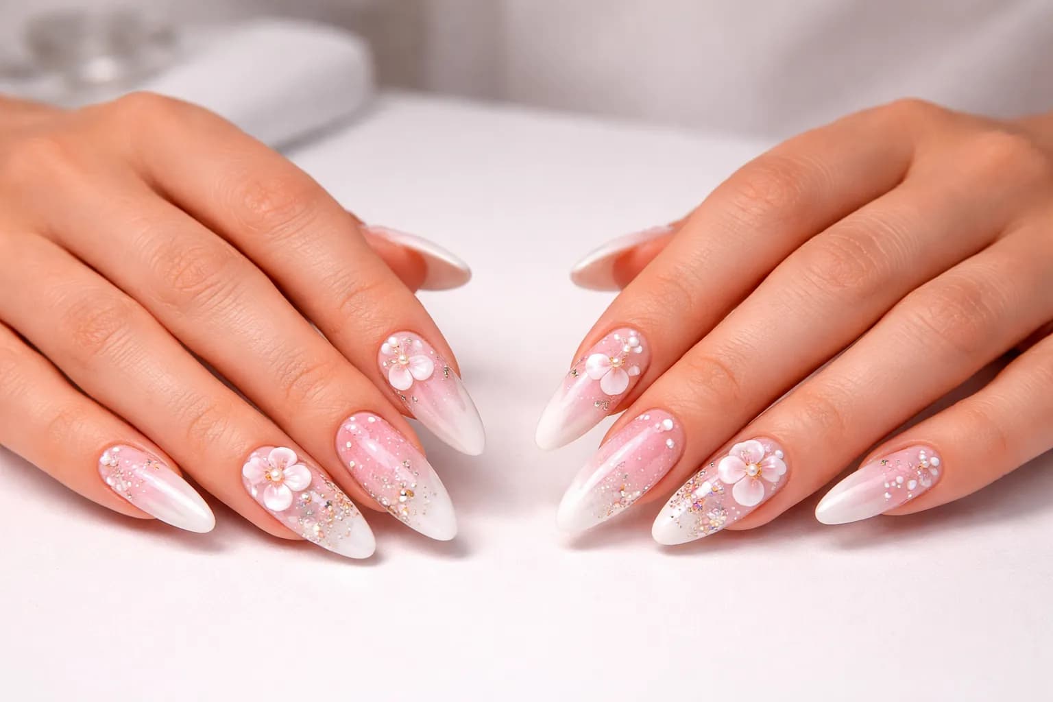 Remplissage d'ongles professionnel en cours chez Ongles et Spa Québec, Place de la Cité